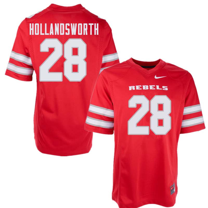 Men's UNLV Rebels #28 Tariq Hollandsworth College Football Jerseys Sale-Red